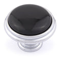 Porzellanknopf Ø 30mm ROMANTIC schwarz klein Chrom poliert