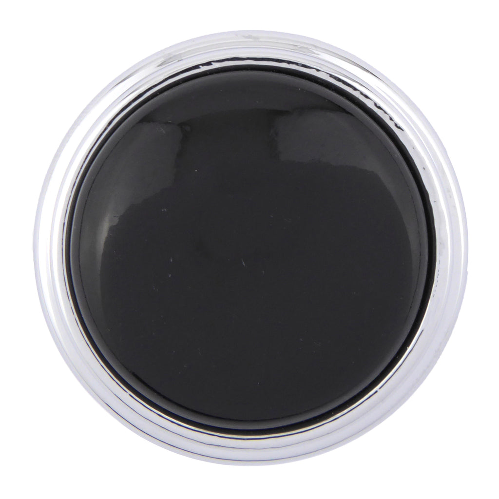 Porzellanknopf Ø 35mm ROMANTIC groß schwarz Chrom poliert
