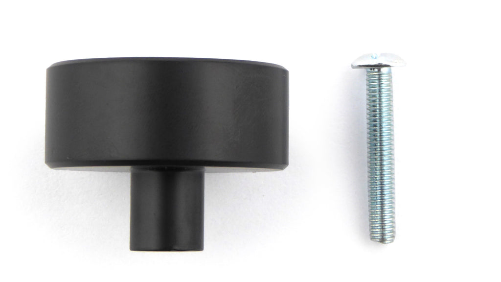 Möbelknopf Cast glatt Ø 33mm schwarz matt