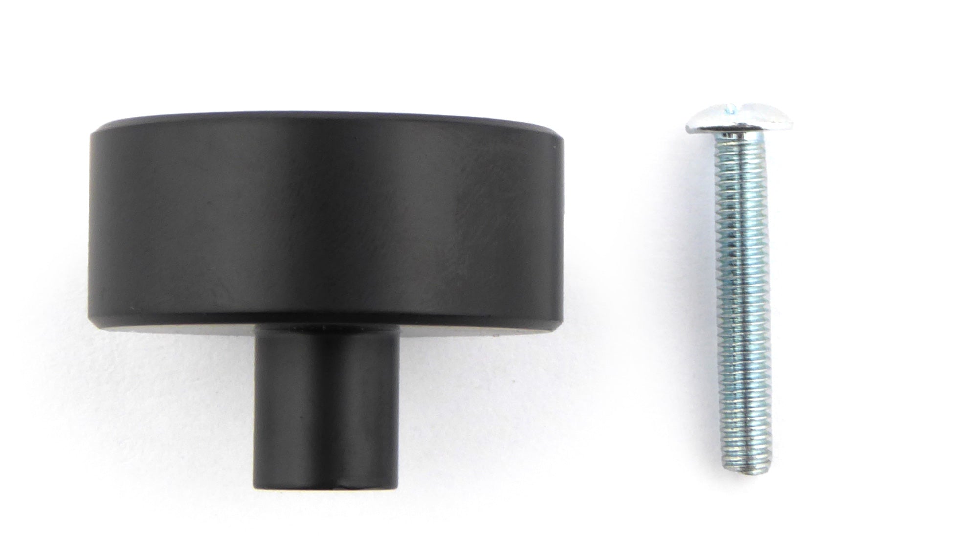 Möbelknopf Cast glatt Ø 33mm schwarz matt