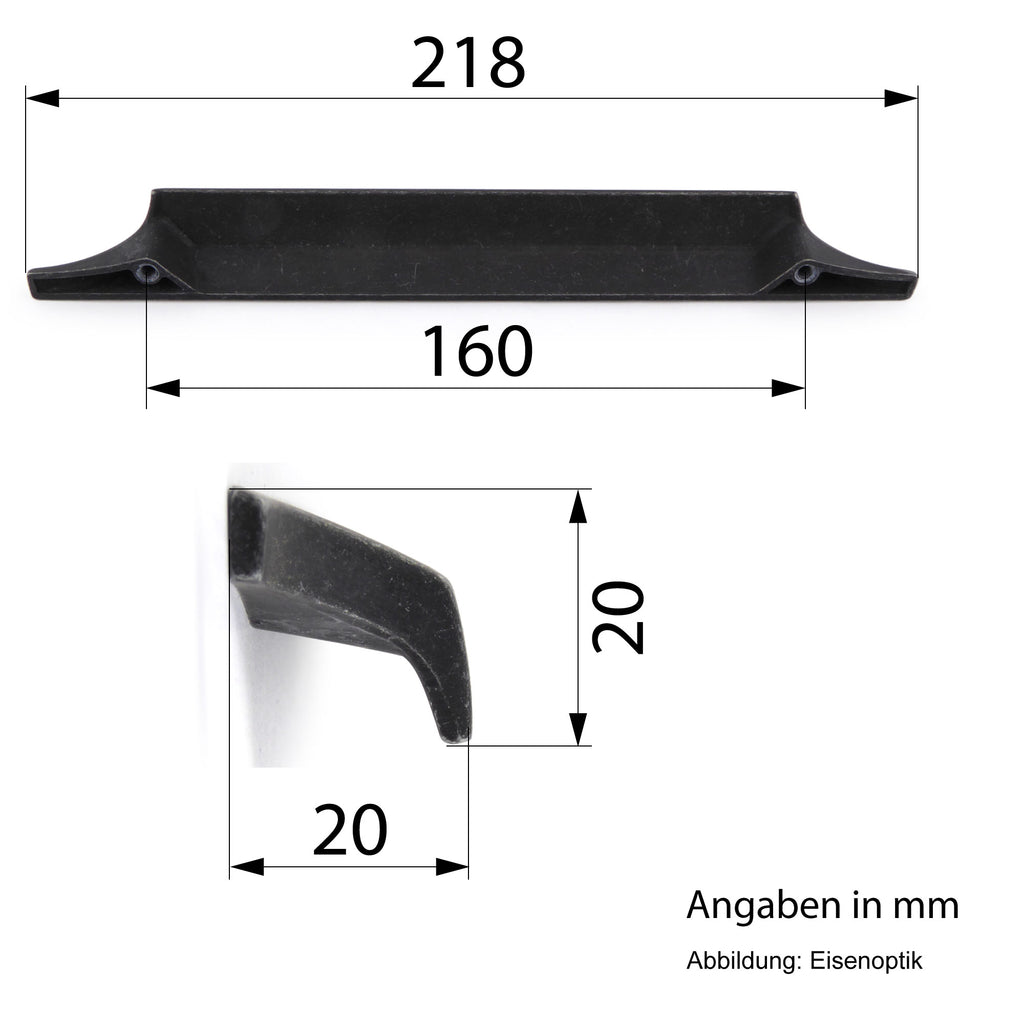Griffleiste-Landhausstil 218 mm iron effect
