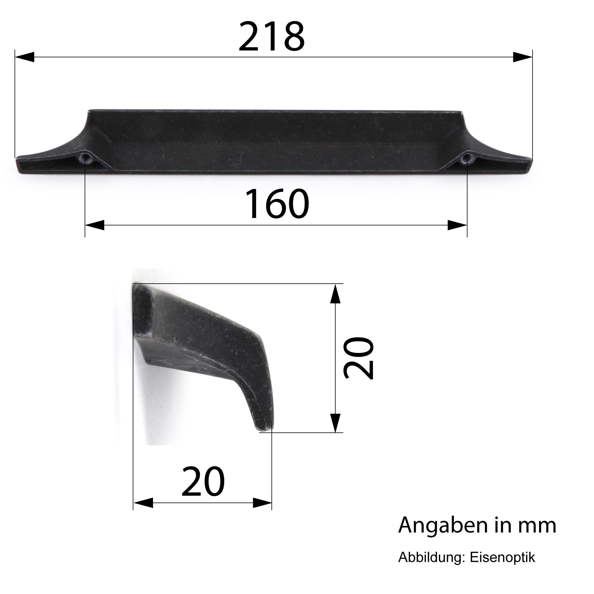 Griffleiste-Landhausstil 218 mm iron effect