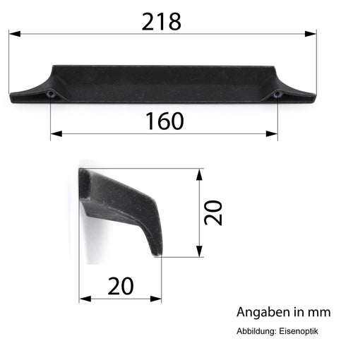 Griffleiste-Landhausstil 218 mm iron effect