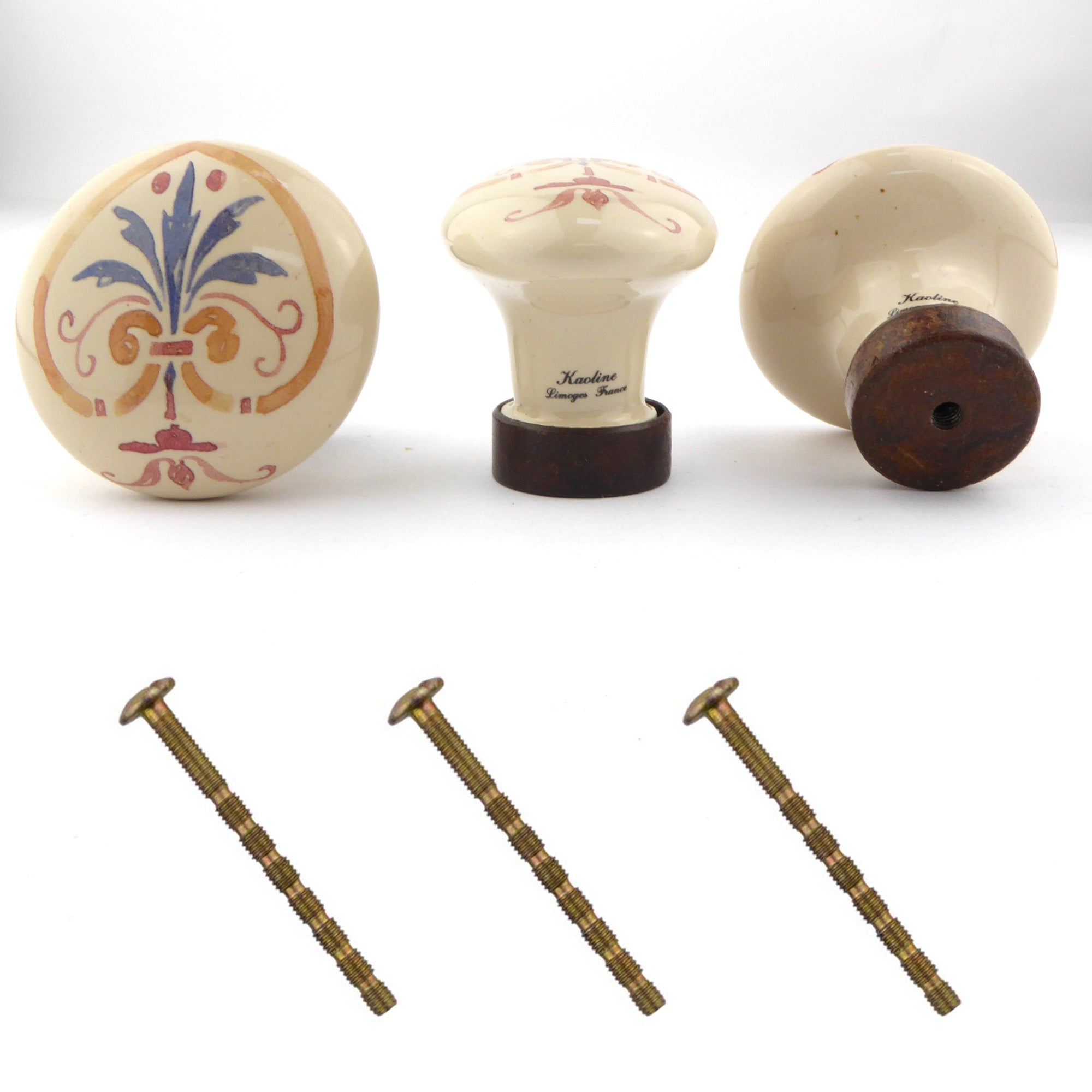 Potpourri 3-teiliges Set Porzellanmöbelknäufe elfenbein groß