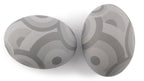 Potpourri Porzellanknopf RETRO grau Set 2-teilig