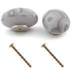 Potpourri Porzellanknopf RETRO grau Set 2-teilig