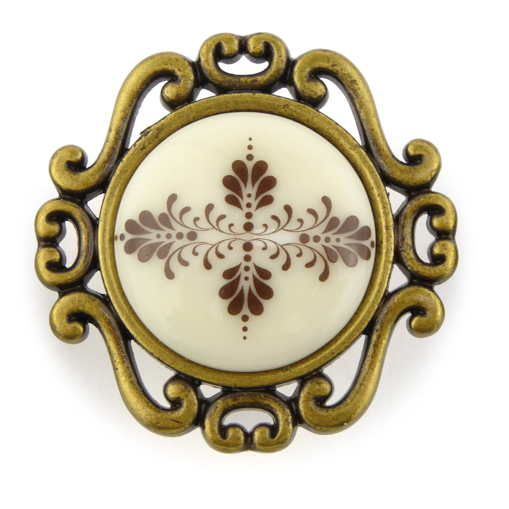 Potpourri Porzellanknöpfe Set 5-teilig creme/Messig Florence