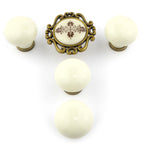 Potpourri Porzellanknöpfe Set 5-teilig creme/Messig Florence