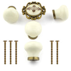 Potpourri Porzellanknöpfe Set 5-teilig creme/Messig Florence