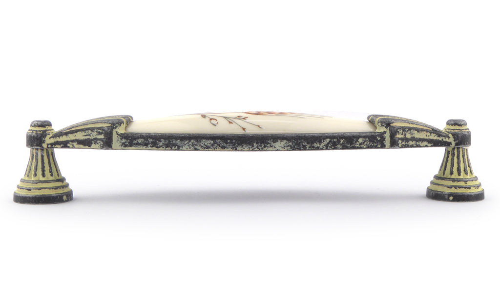 Landhausstil Möbelgriffe VENEZIA ÄHRE mit Porzellan-Inlay Avorio