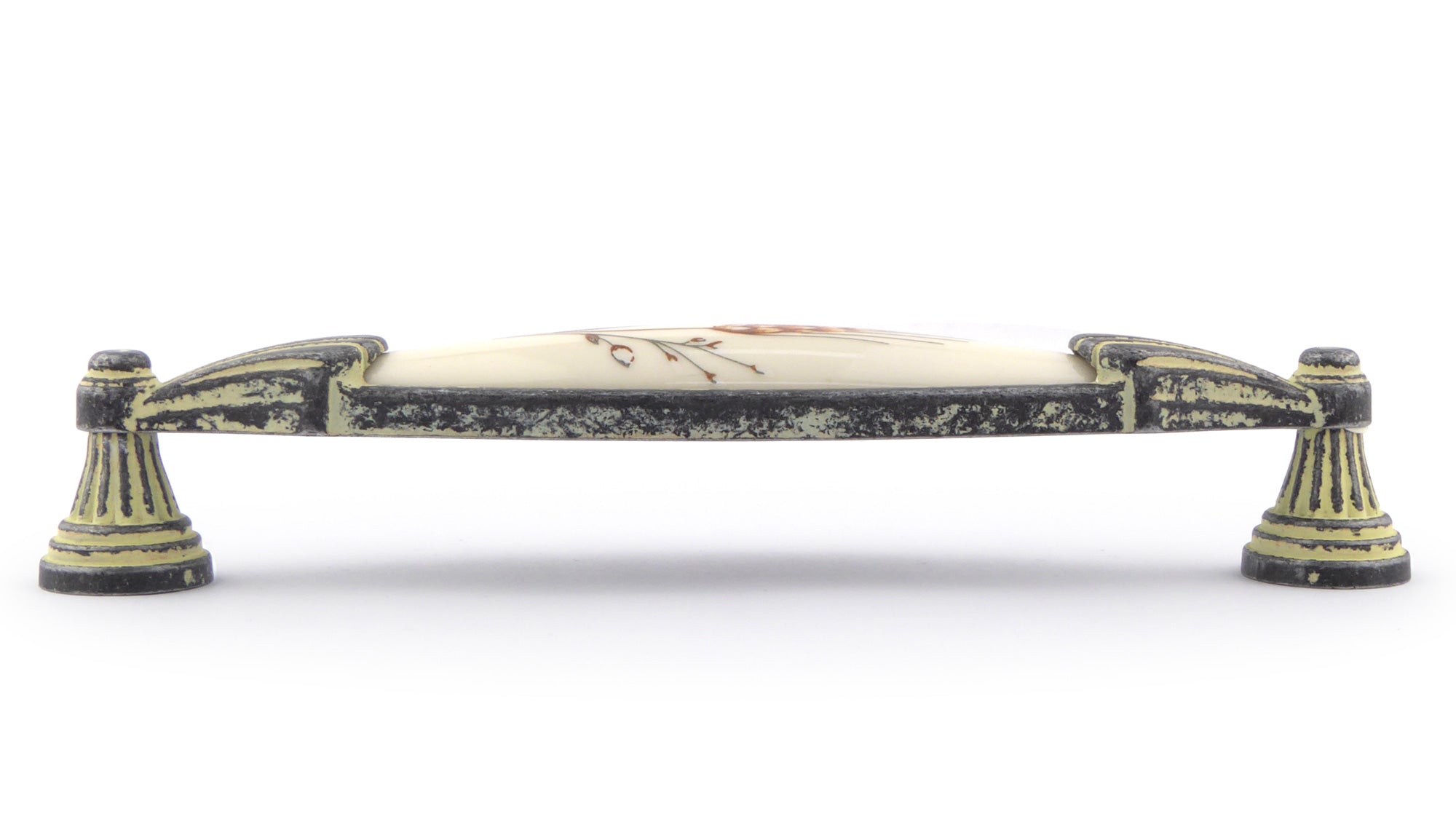Landhausstil Möbelgriffe VENEZIA ÄHRE mit Porzellan-Inlay Avorio