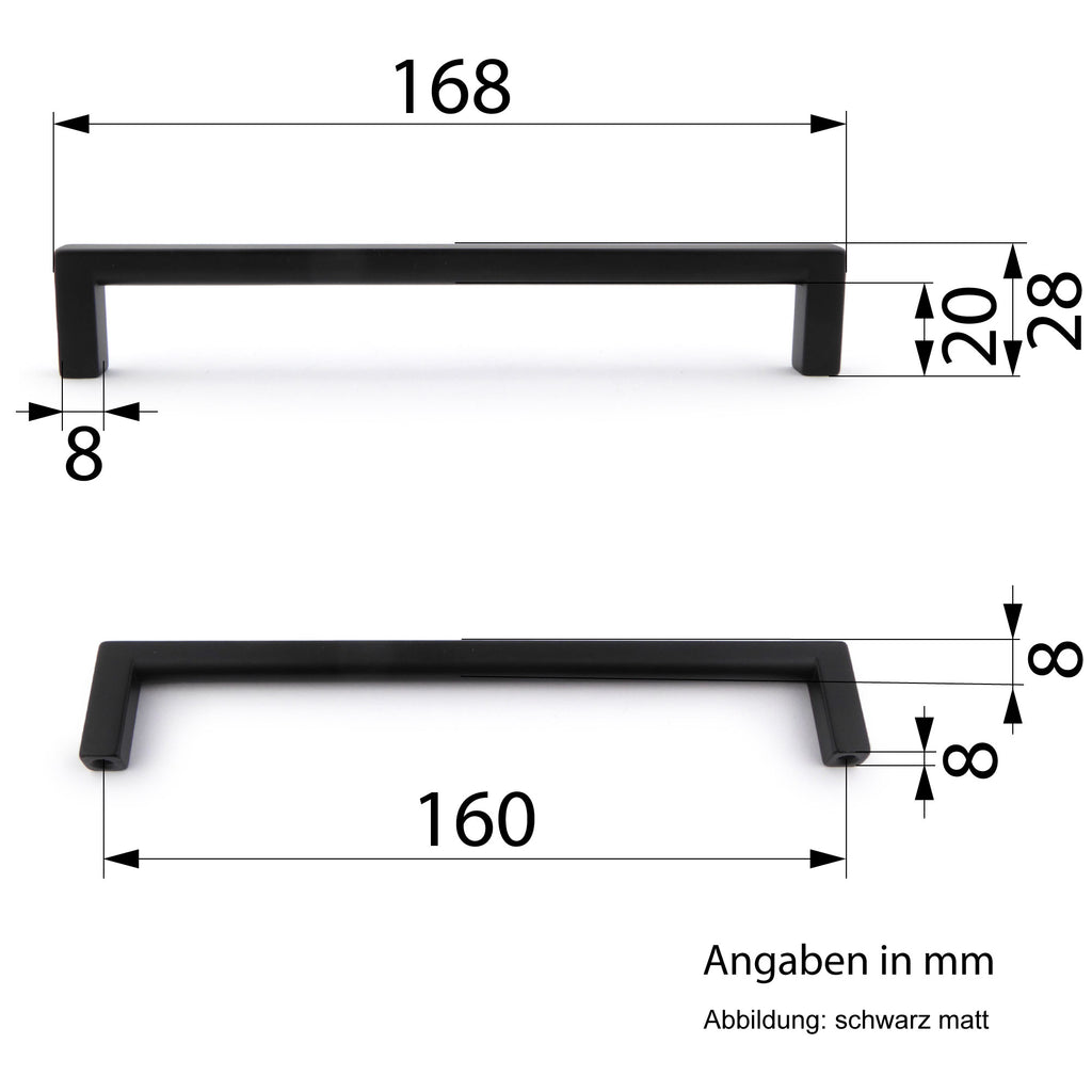 Möbelgriff Dukono 168 mm schwarz matt