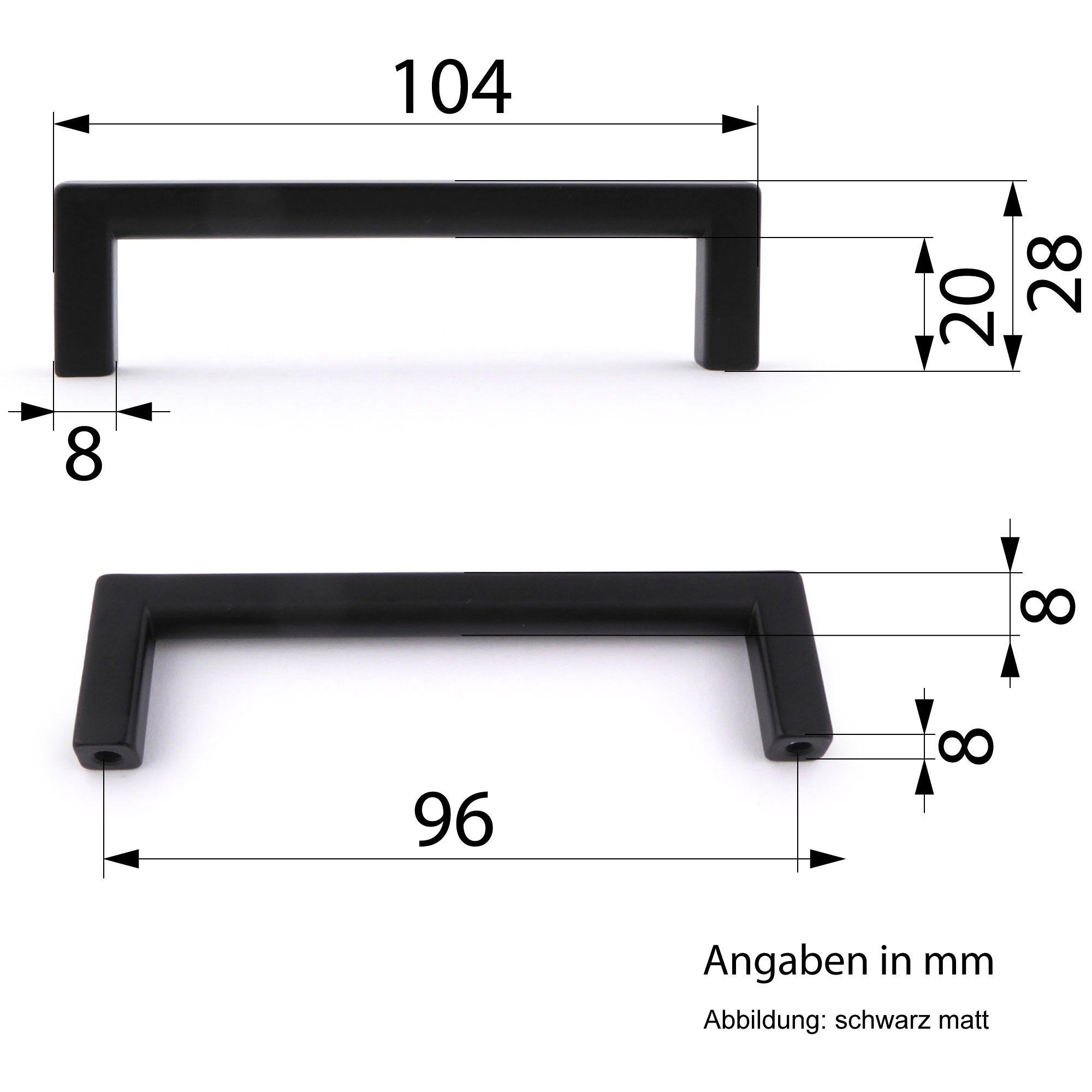 Möbelgriff Dukono 104 mm schwarz matt
