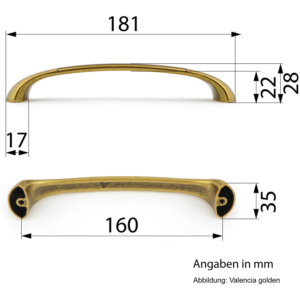 Möbelgriffe Sensations Valenzia Gold 160 mm