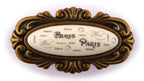 Möbelknauf SANTI Paris mit Porzellan-Inlay Vintage golden