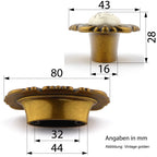 Möbelknauf SANTI mit Porzellan-Inlay Vintage golden