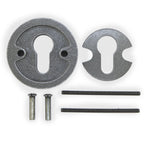 Set Sicherheits - Schlüsselrosette Arles silber matt PZ