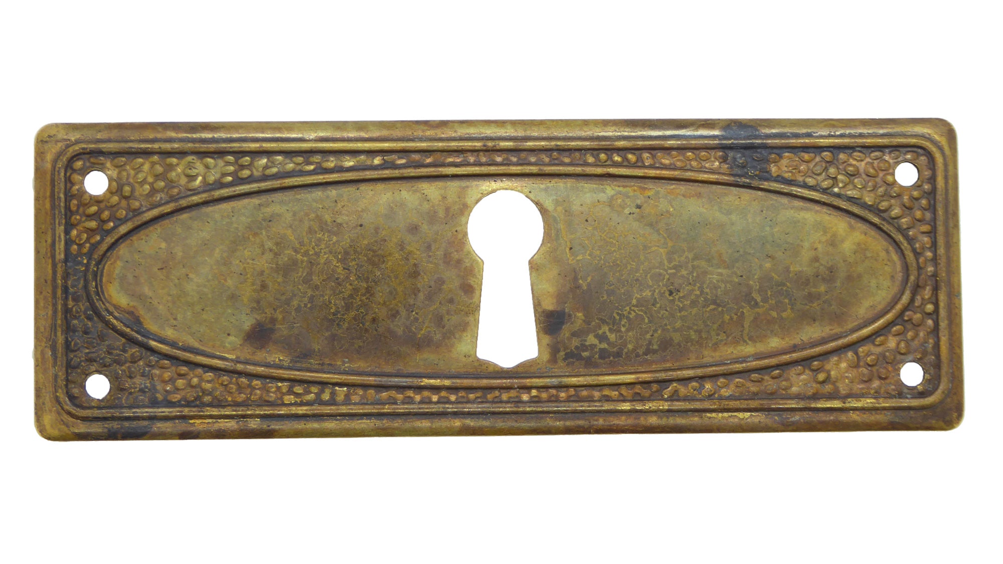 Schlüsselblatt Regency Oval Messing Antik