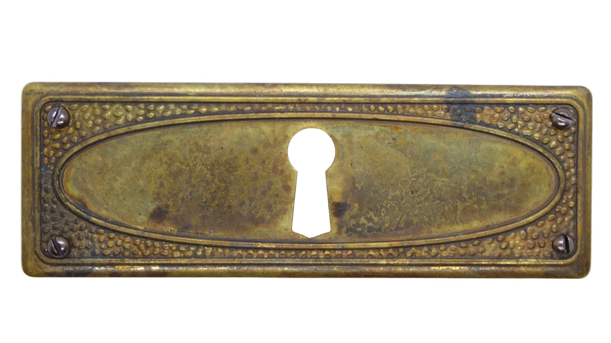 Schlüsselblatt Regency Oval Messing Antik