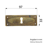Schlüsselblatt Regency Oval Messing Antik