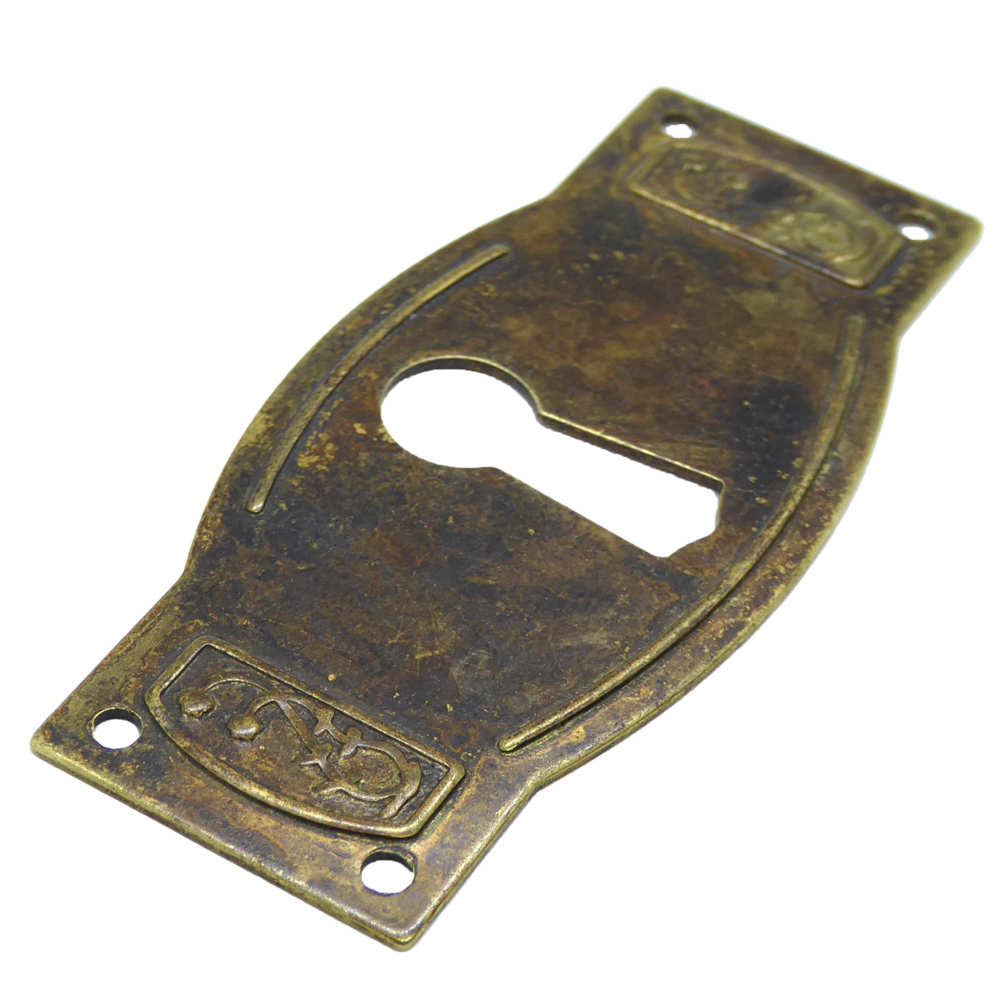 Schlüsselblatt Jugendstil Messing klein