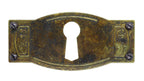 Schlüsselblatt Jugendstil Messing klein