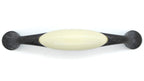 Landhausstil Bogengriffe mit Porzellan-Inlay creme Vintage Schwarz Avorio