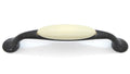 Landhausstil Bogengriffe mit Porzellan-Inlay creme Vintage Schwarz Avorio