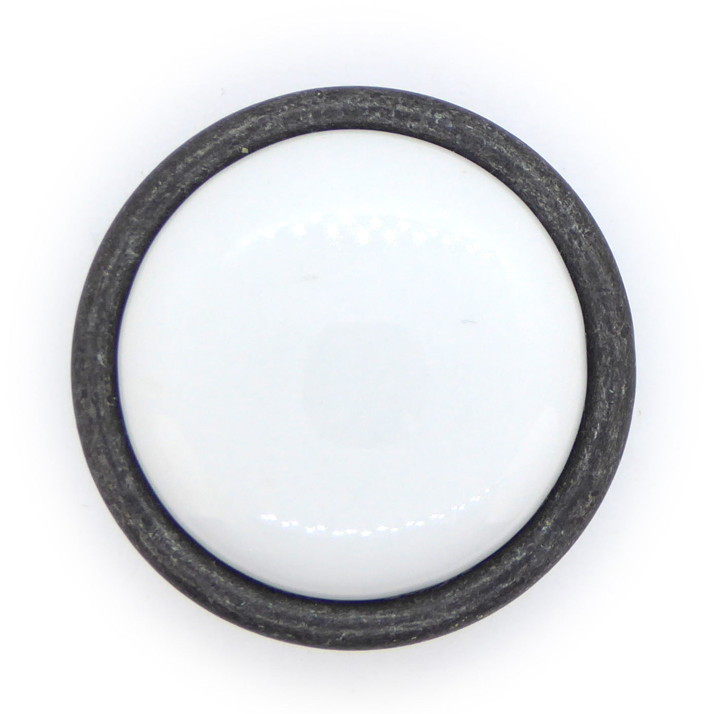 Landhausstil Ø 34mm Porzellanknopf weiß mit Rand Avorio