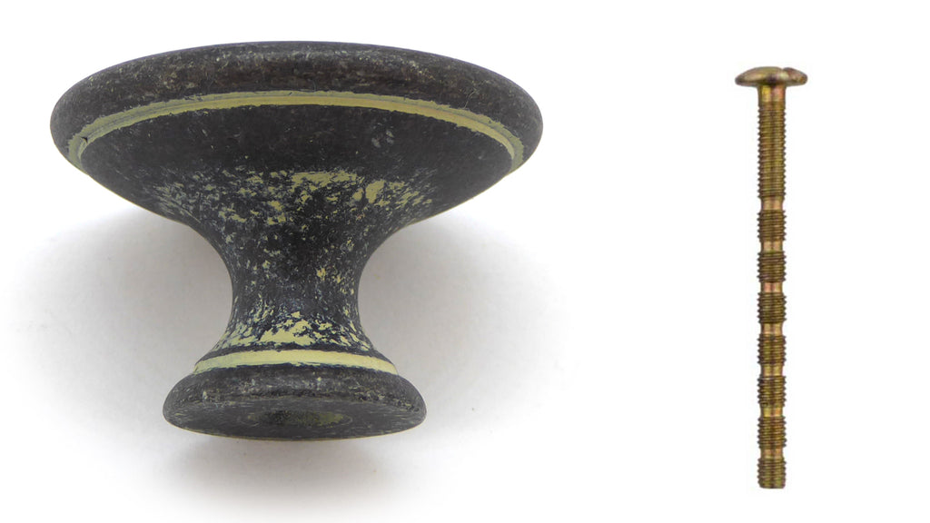 Landhausstil Ø 34mm Porzellanknopf weiß mit Rand Avorio