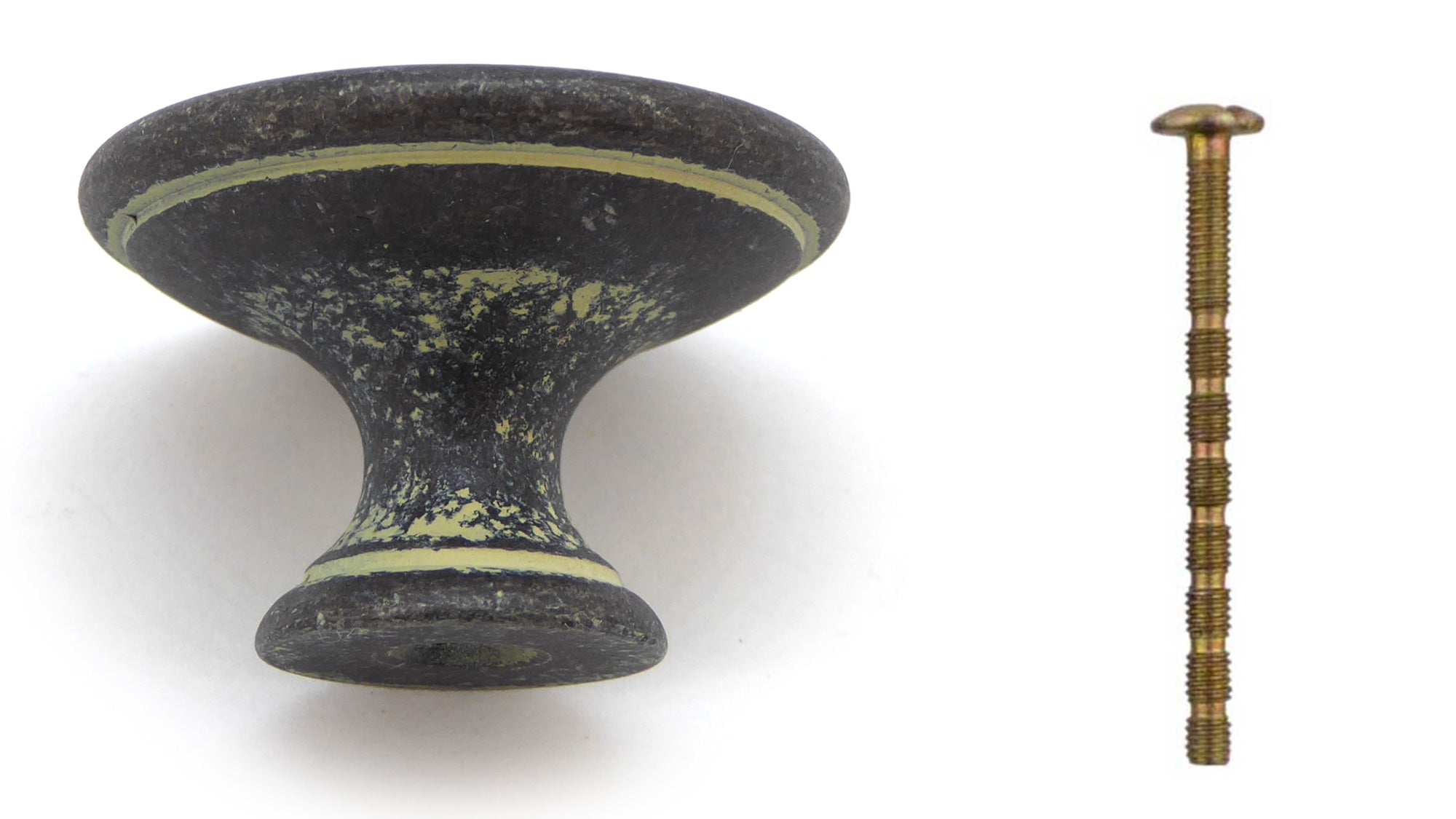Landhausstil Ø 34mm Porzellanknopf weiß mit Rand Avorio