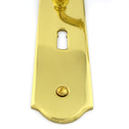 Langschildgarnitur MANOIR Messing poiiert 72mm Buntbart