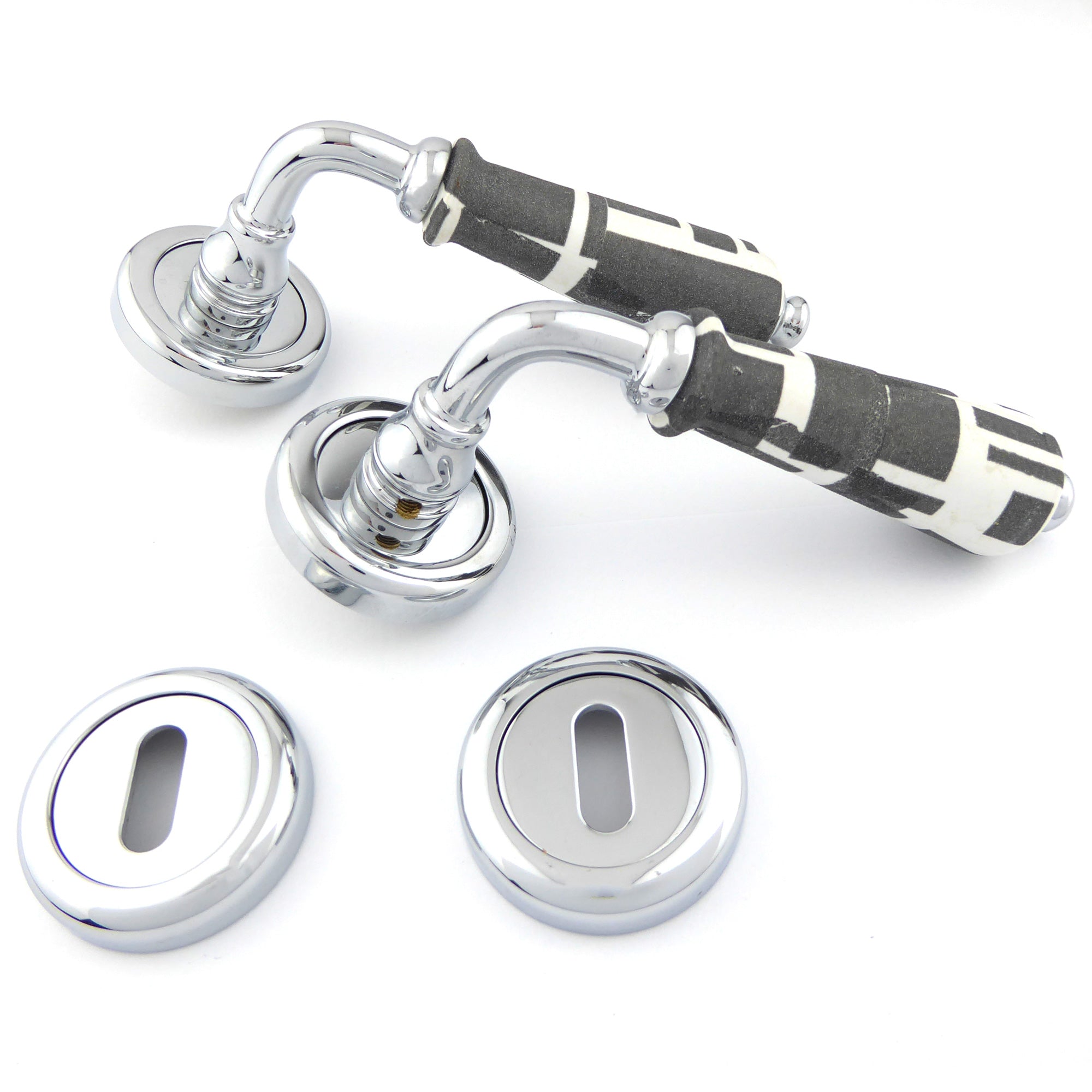 Türgriffe Set RETRO-LOOK Nickel poliert