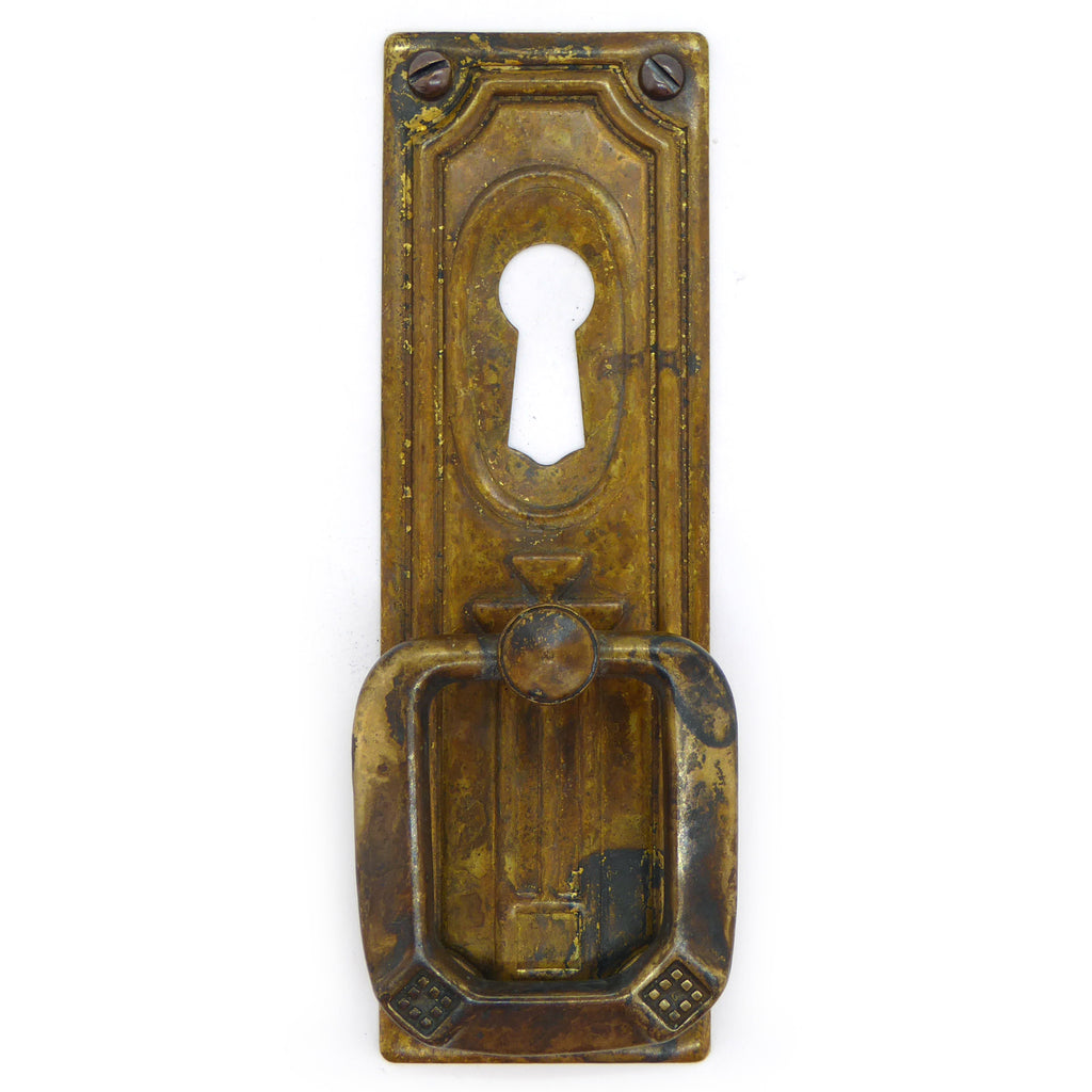 Zieher Jugendstil Mackintosh Messing Antik hoch mit Schlüsselloch