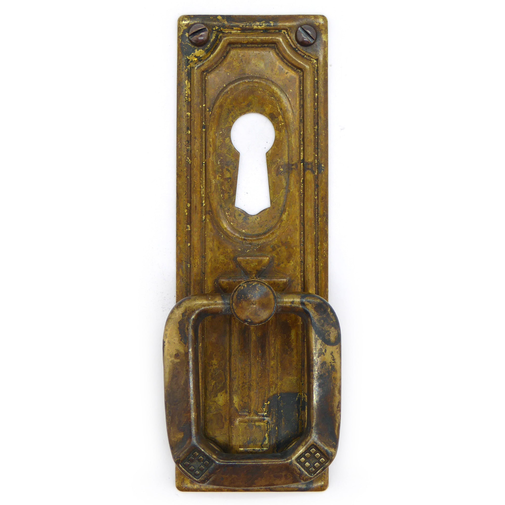 Zieher Jugendstil Mackintosh Messing Antik hoch mit Schlüsselloch
