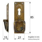 Zieher Jugendstil Mackintosh Messing Antik hoch mit Schlüsselloch