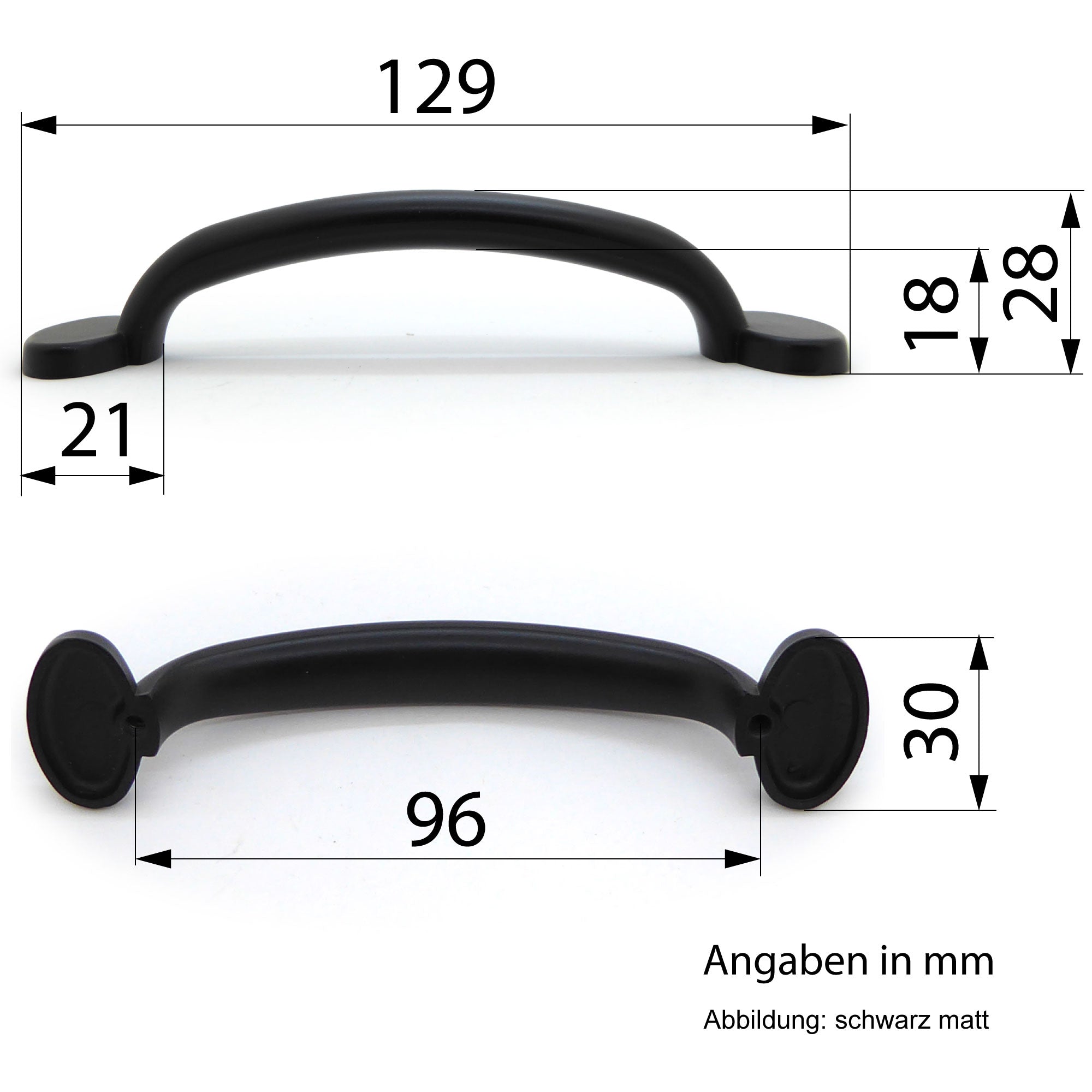 Möbelgriff Nuovo schwarz matt