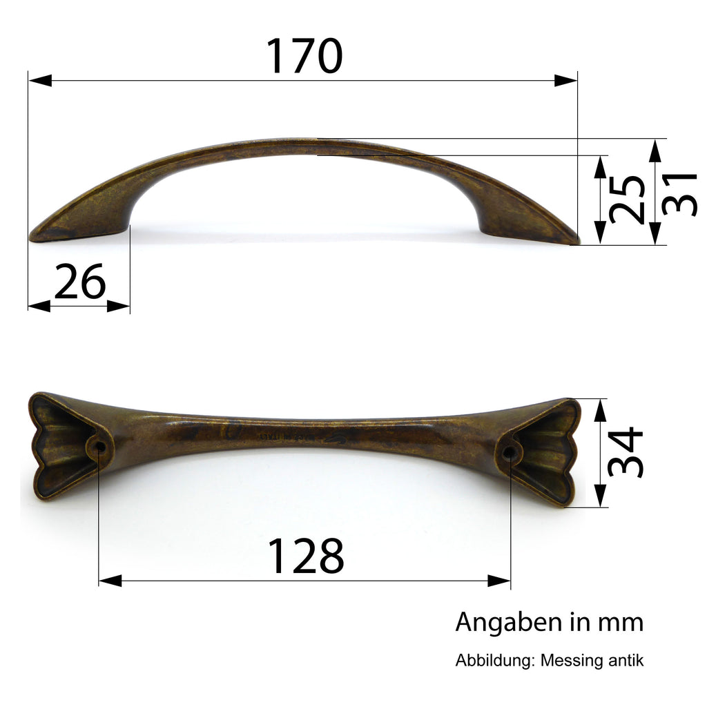 Möbelgriffe NATURA Messing Antik groß