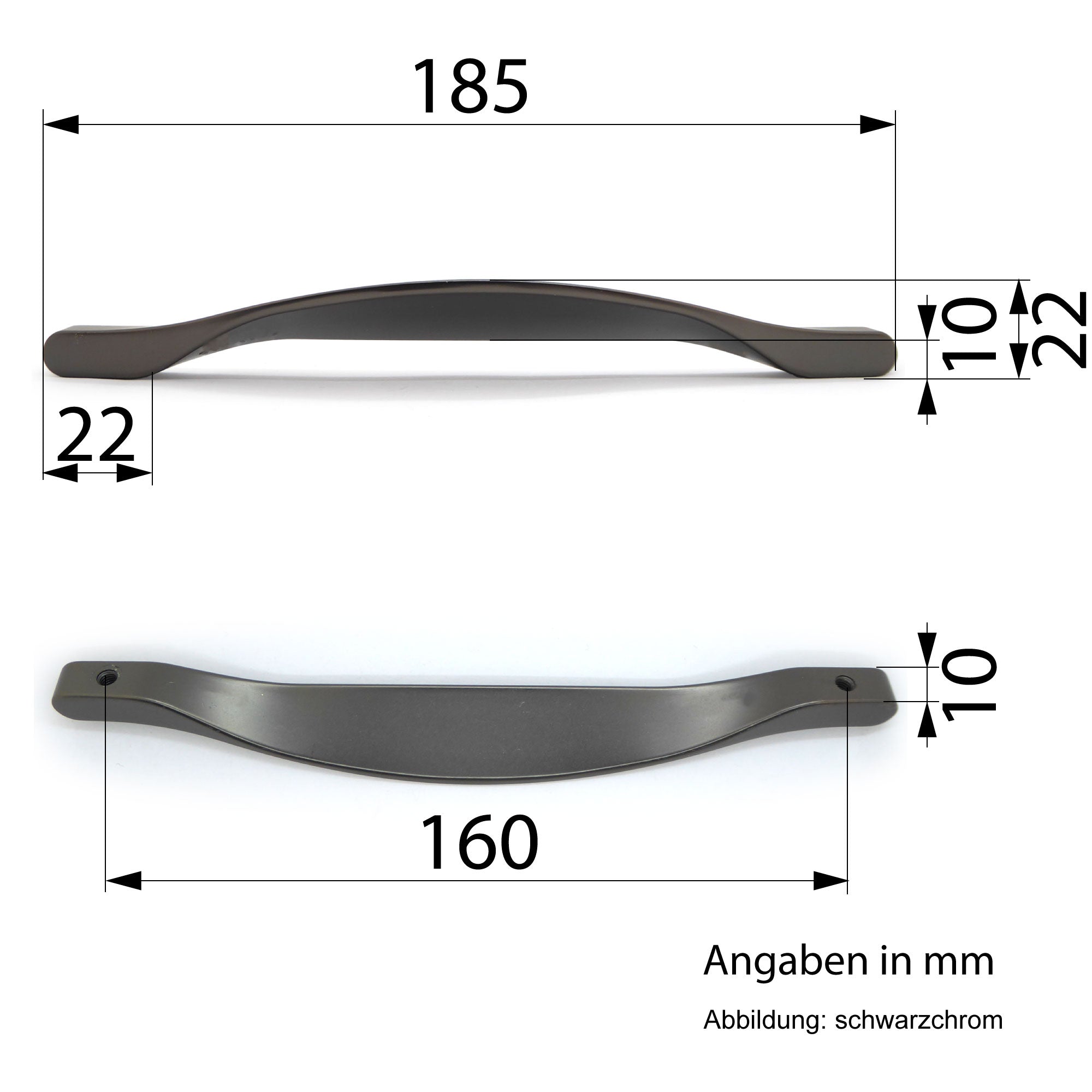 Möbelgriff Hekla schwarzchrom matt