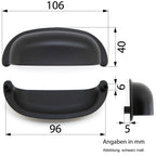 Muschelgriff Tambora Landhausstil groß schwarz matt