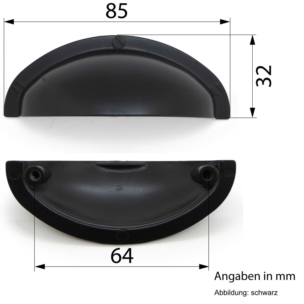 Muschelgriffe Cavo schwarz