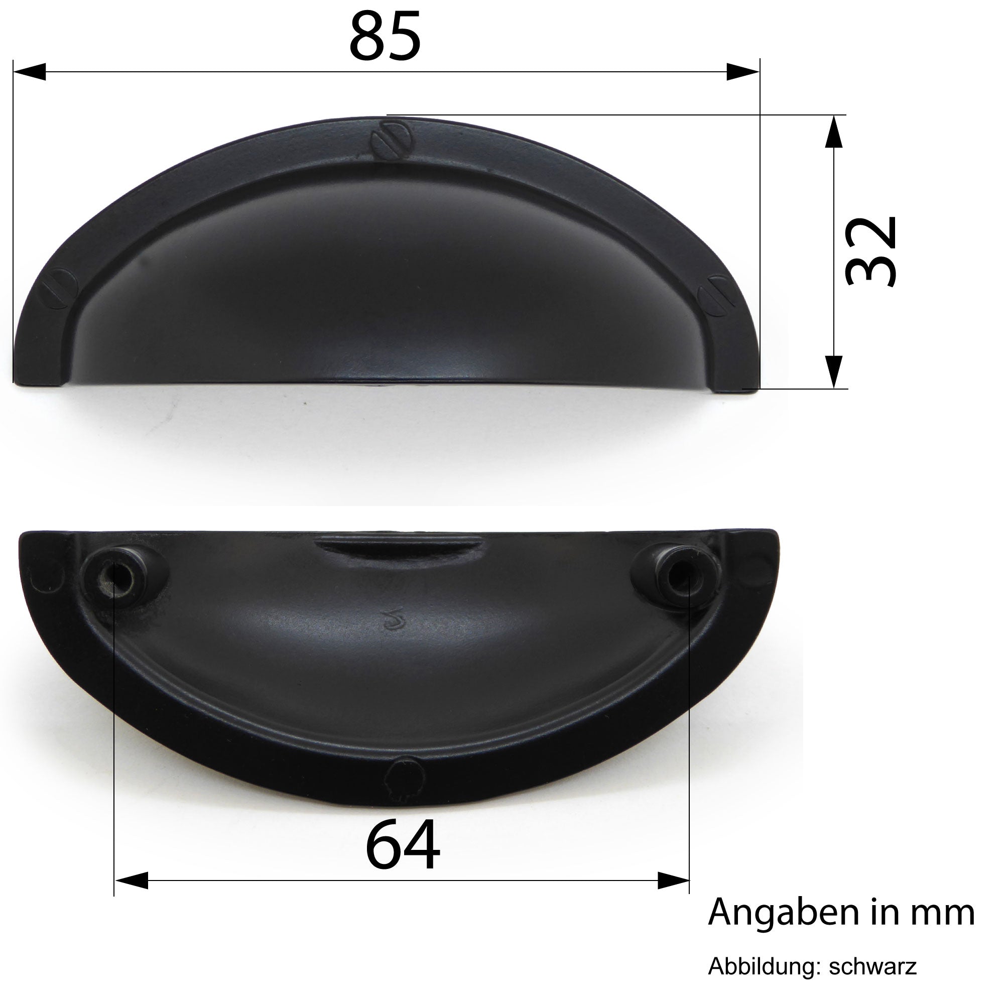 Muschelgriffe Cavo schwarz