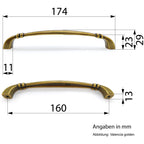 Möbelgriffe Roots Valenzia golden 160 mm
