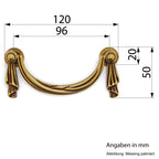 Griff mit Hängern Louis XVI Patiné golden groß