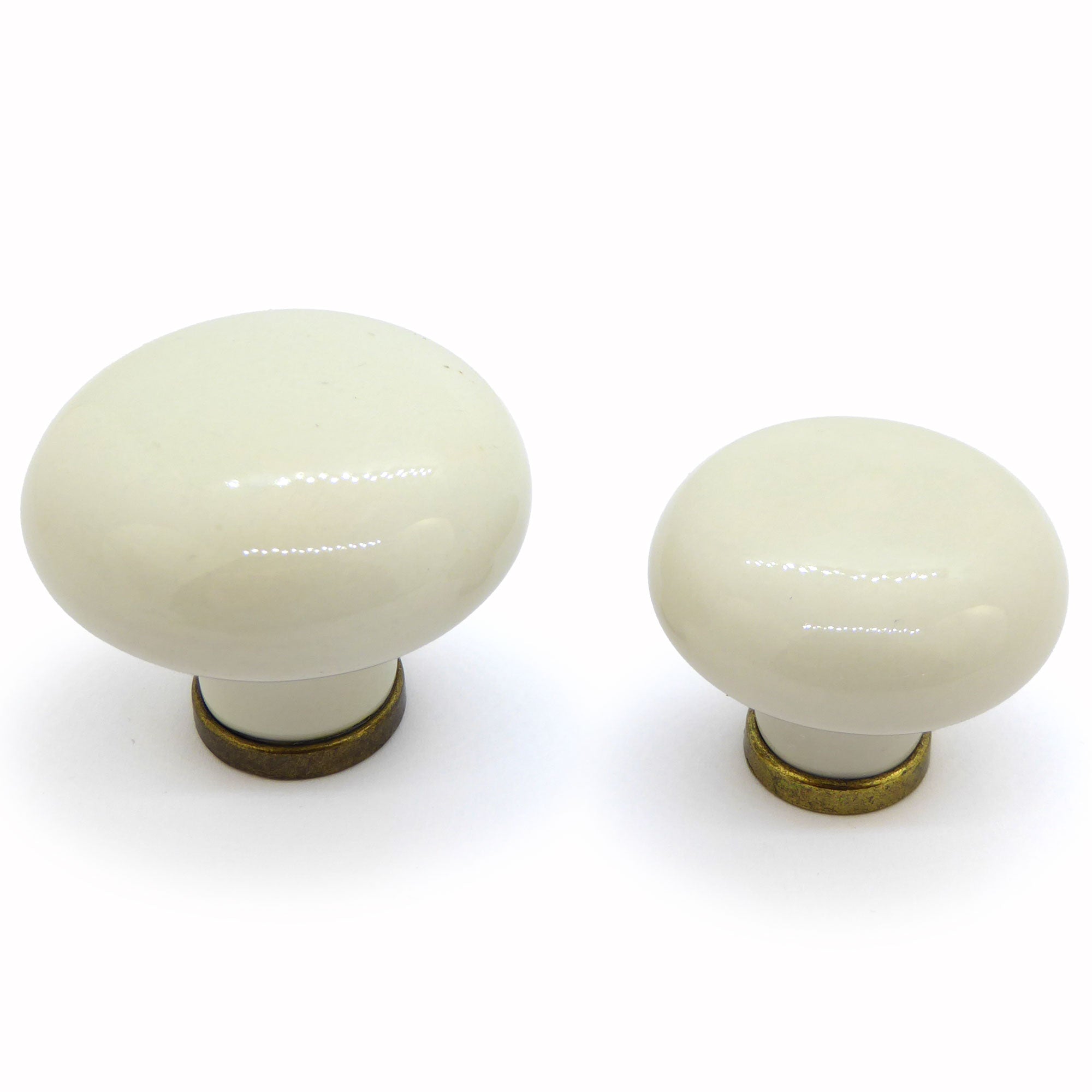 Landhausstil Porzellanknopf creme groß Florence Ø 35 mm