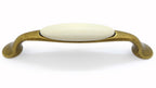 Landhausstil Bogengriffe mit Porzellan-Inlay creme Florence