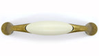 Landhausstil Bogengriffe mit Porzellan-Inlay creme Florence