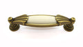 Landhausstil Möbelgriffe VENEZIA klein mit Porzellan-Inlay creme Florence