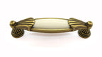 Landhausstil Möbelgriffe VENEZIA klein mit Porzellan-Inlay creme Florence