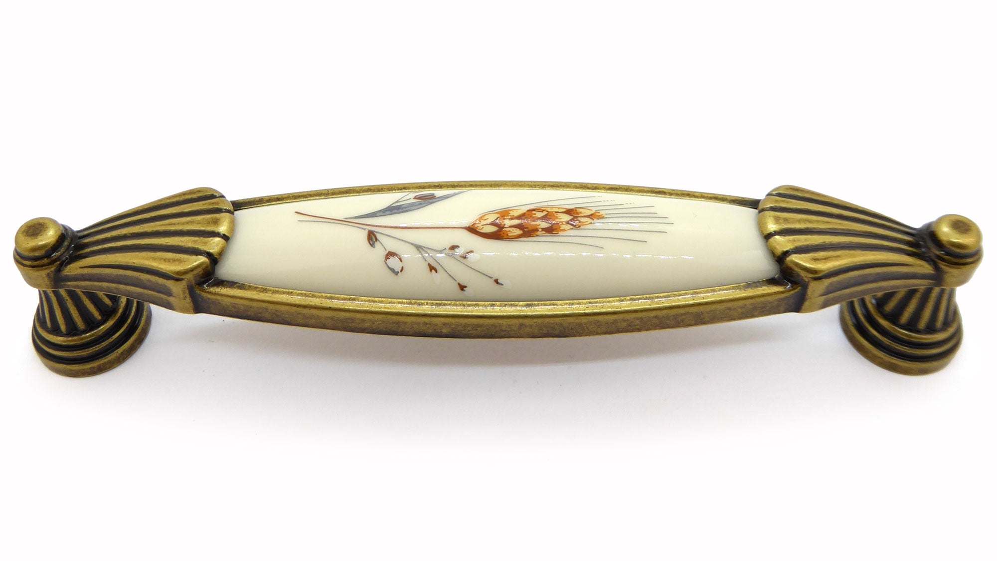 Landhausstil Möbelgriffe VENEZIA ÄHRE mit Porzellan-Inlay Florence